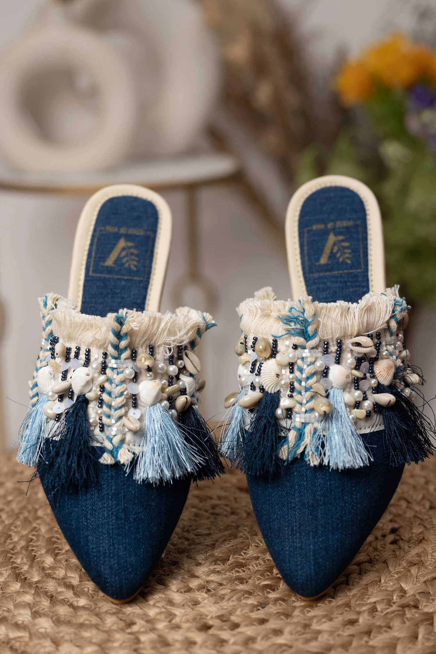 Blue Boho Mules - Image 3