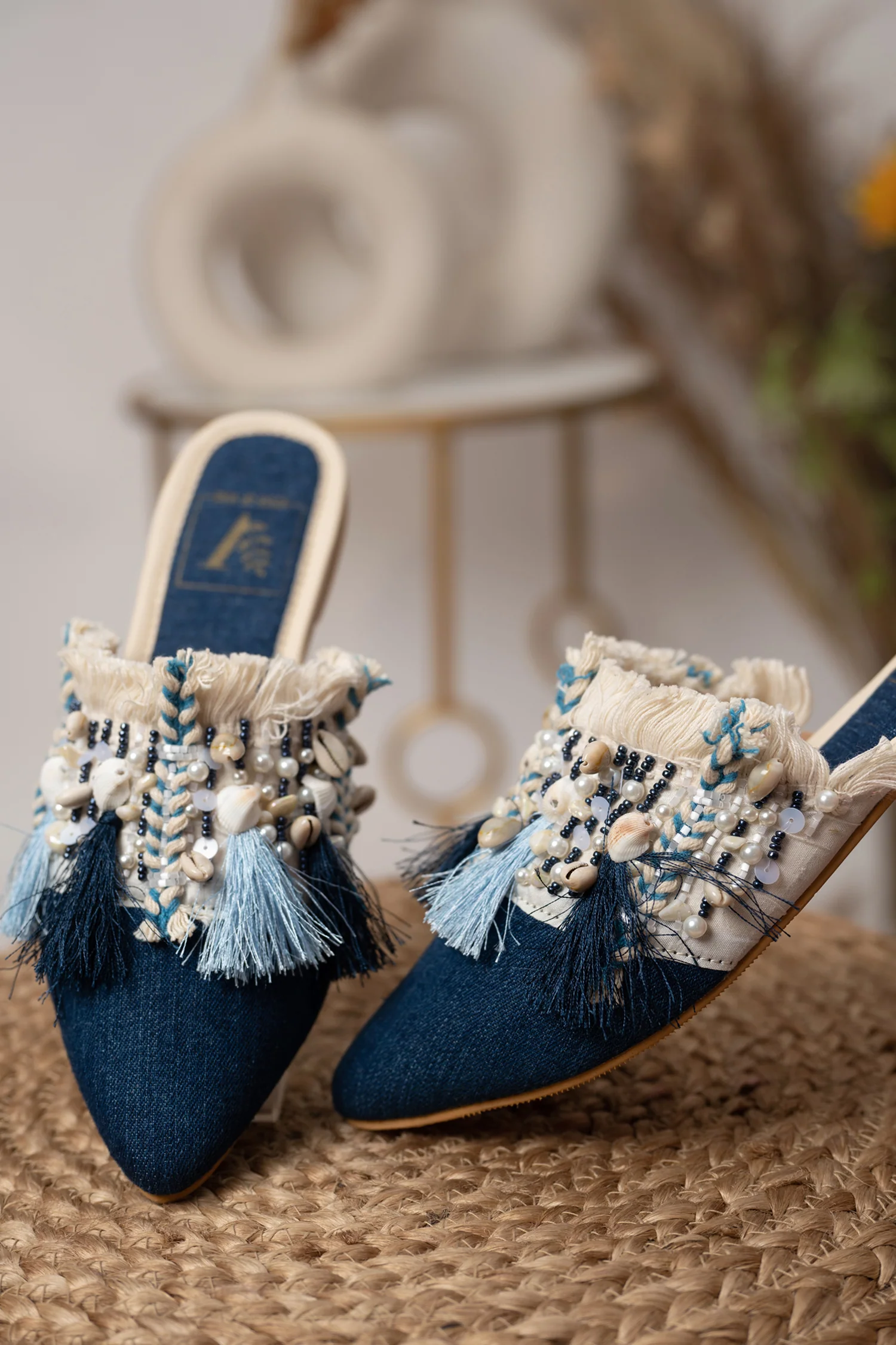 Blue Boho Mules - Image 4
