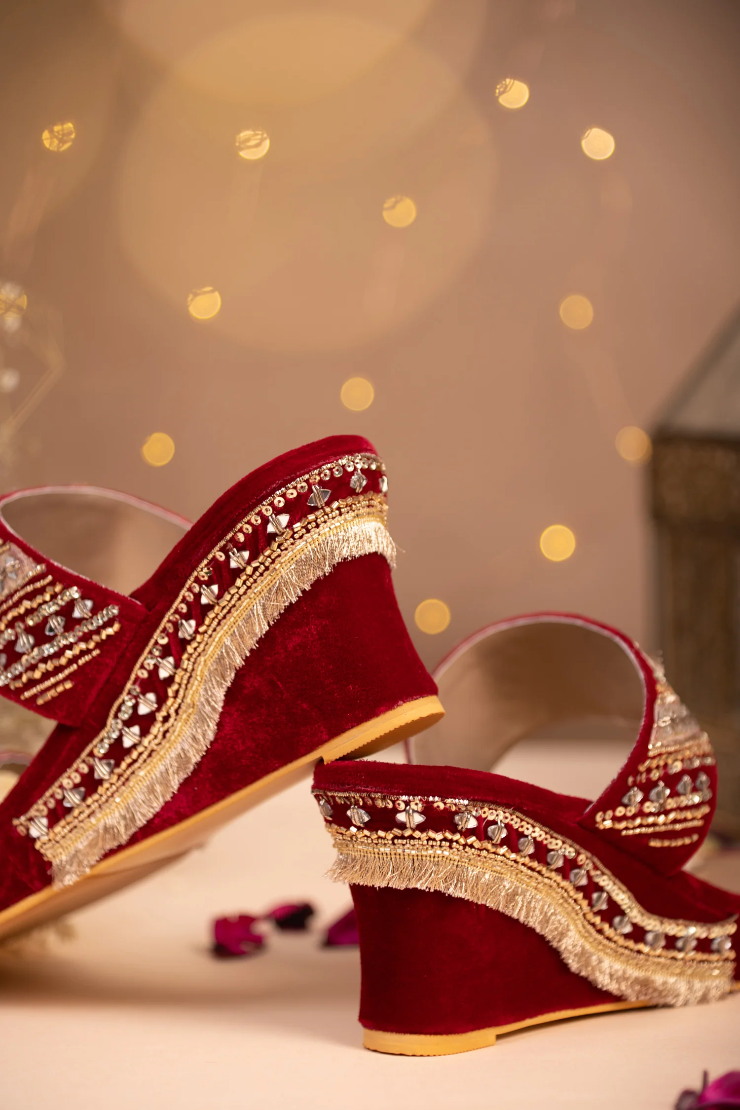 Sehar Red Wedges - Image 3